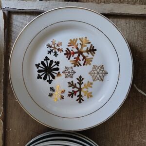 White and Gold Snowflake Dinnerware Set